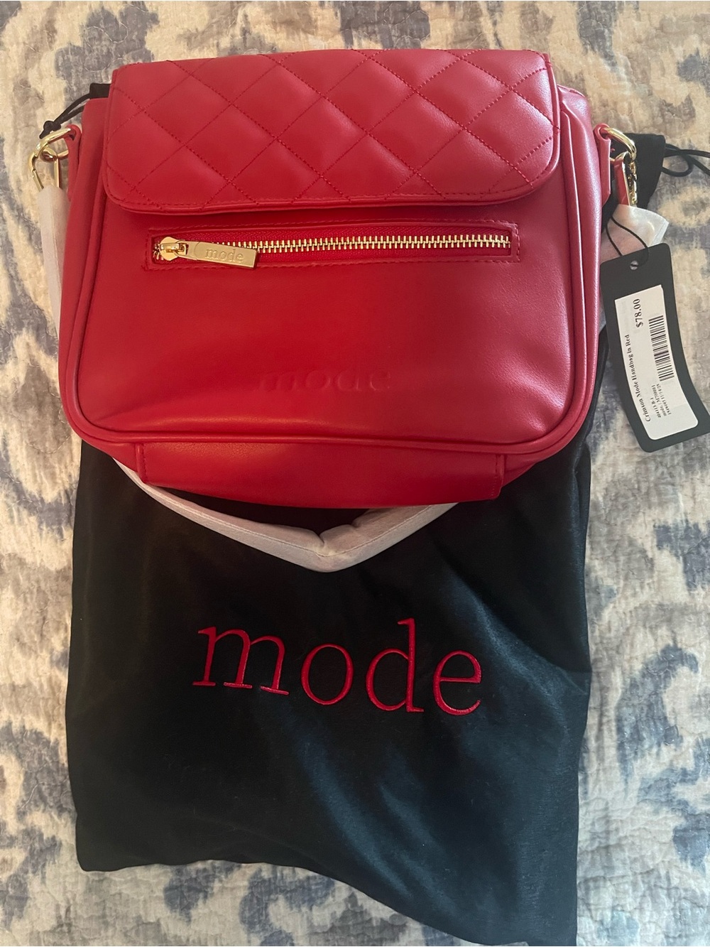 Mode Quilted Flap Red Handbag